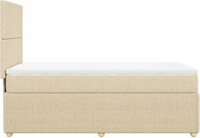 vidaXL Κρεβάτι Boxspring με Στρώμα Κρεμ 80 x 200 εκ. Υφασμάτινο