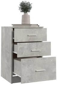 vidaXL Κομοδίνο Γκρι Σκυροδέματος 40 x 40 x 63 εκ. Επεξεργασμένο Ξύλο