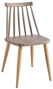 Καρέκλα Eri Mόκα 43 x 47 x 80, Χρώμα: Μόκα, Υλικό: Μέταλλο, Πολυπροπυλένιο (PP)
