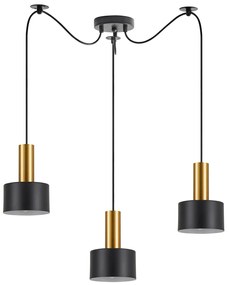 Φωτιστικό Οροφής Τρίφωτο Homelighting 77-8633 Gold/Black