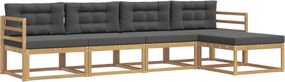vidaXL Σειρά Καναπέ Εξωτερικού 4 pcs Άσπρο και Ανθρακί Πολυεστέρας