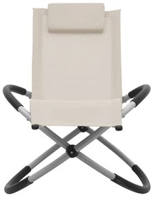 vidaXL Ξαπλώστρα Παιδική Κρεμ Ατσάλινη