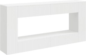 vidaXL Τραπέζι κονσόλας Ριγέ Λευκός 155 x 29 x 74 εκ.