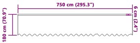 vidaXL Κουρτίνες με κουρτίνες Λευκό 750 x 180 εκ. Πολυεστέρας