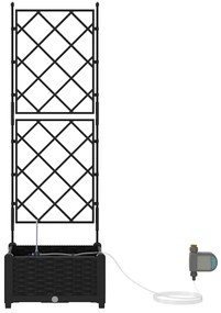 vidaXL Ζαρντινιέρες κήπου Μαύρο 40 x 40 x 126 cm Ατσάλι
