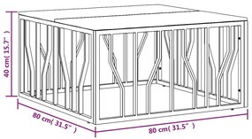 vidaXL Τραπεζάκι Σαλονιού Ασημί Ανοξείδωτο Ατσάλι & Μασίφ Ανακ. Ξύλο