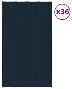 vidaXL Πάνελ Οροφής 36 τεμ. Ανθρακί 80 x 45 εκ. από Γαλβανιζέ Ατσάλι