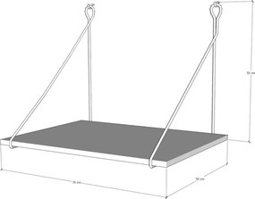 Γραφείο Καρυδί / Μαύρο PUBRI 70x50x50