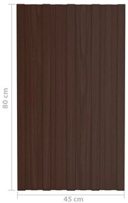 vidaXL Πάνελ Οροφής 36 τεμ. Καφέ 80 x 45 εκ. από Γαλβανιζέ Ατσάλι