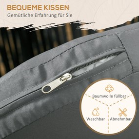 Outsunny Καρέκλες εξωτερικού χώρου, Σετ 2 τεμαχίων, Σχέδιο Boho, Μαξιλάρια καθίσματος και πλάτης, άνετο κάθισμα, μεταλλικός σκελετός, Μαύρο