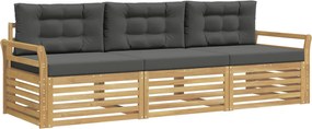 vidaXL Σειρά Καναπέ Εξωτερικού 3 pcs Άσπρο και Ανθρακί