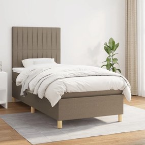 ΚΡΕΒΑΤΙ BOXSPRING ΜΕ ΣΤΡΩΜΑ TAUPE 90X190 ΕΚ.ΥΦΑΣΜΑΤΙΝΟ 3142461