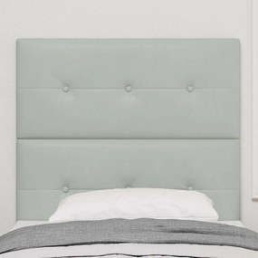 vidaXL Κεφαλάρι με φώτα λωρίδας LED Ανοιχτό γκρι 80 cm Βελούδο