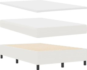 vidaXL Κρεβάτι με ελατήρια Κρέμα και Λευκό 120 x 200 cm