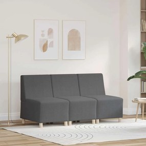 vidaXL Μοναδικός Καναπές χωρίς Χερούλια 3 pcs Σκούρο γκρι