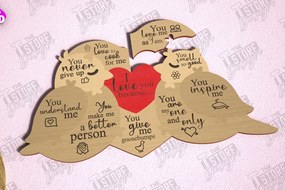 Intra απο ξύλο plywood 3mm-4mm πάχος – Παζλ του Αγίου Βαλεντίνου | Ρομαντικό δώρο Δίασταση 20x20 cm INTRAFABR-112093309