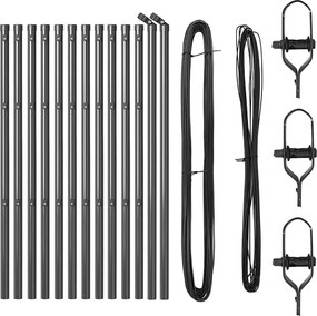 vidaXL Στύλος Περιφράξεων 13 pcs Γκρι Ατσάλι