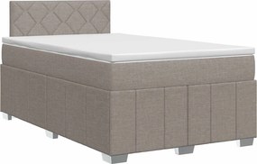 vidaXL Κρεβάτι box spring με στρώμα Taupe 120 x 190 cm Ύφασμα