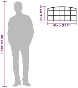 Καθρέφτης Τοίχου Αψίδα Μαύρος 60x30 εκ. από Σίδερο - Μαύρο