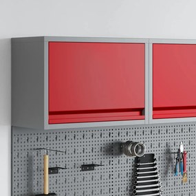 vidaXL Ντουλάπα εργαλείων τοίχου με πόρτα ανύψωσης σε κόκκινο, 50x25x35 εκ