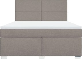vidaXL Κρεβάτι Boxspring με Στρώμα Taupe 180x200 εκ. Υφασμάτινο