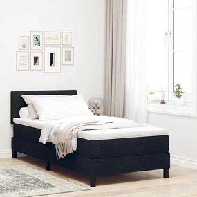vidaXL Κρεβάτι Box Spring με Στρώμα Μαύρο 90x190 εκ Υφασμάτινο