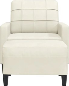 vidaXL Πολυθρόνα Κρεμ 60 εκ. Βελούδινη με Υποπόδιο