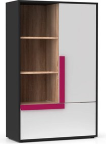 Ραφιέρα Alex 84x36x133εκ Γραφίτης-Σονόμα-Λευκό TO-ALEXSH2D