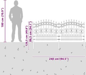 vidaXL Φράχτης Κήπου Kampen Λευκό 240 x 140 cm