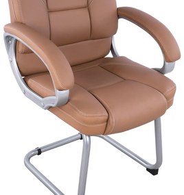 Καρέκλα επισκέπτη Dhara με PU camel 63x67x112Υ εκ.