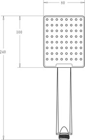 Acquanet Square 0046 Black Matt - Τηλέφωνο μπάνιου 1 ροης