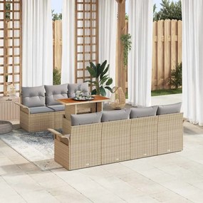 vidaXL Σετ Καναπέ Κήπου 8 pcs μπεζ και ανοιχτό γκρι 100 x 55 x 73 εκ