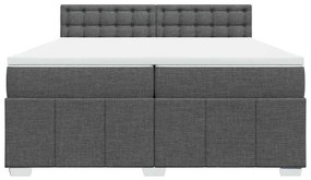 vidaXL Κρεβάτι Boxspring με Στρώμα Σκούρο Γκρι 200x200 εκ. Υφασμάτινο