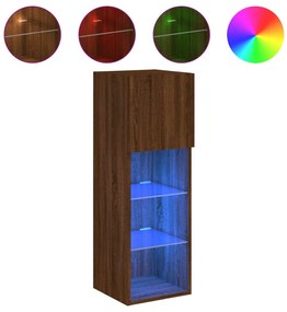 vidaXL Έπιπλο Τηλεόρασης με LED Καφέ Δρυς 30,5x30x90 εκ.