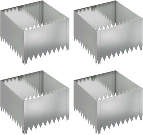 vidaXL Περίγραμμα γκαζόν 4 τμχ. 60 x 60 x 35 cm Ατσάλι Ασημί