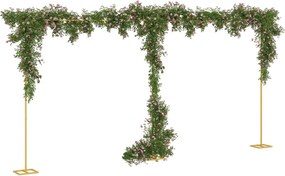 vidaXL Αψίδα Γάμου Χρυσό 657 x 35 x 300 εκ Ατσάλι