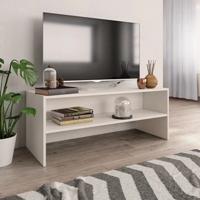 Έπιπλο Τηλεόρασης Λευκό 100 x 40 x 40 εκ. από Μοριοσανίδα - Λευκό
