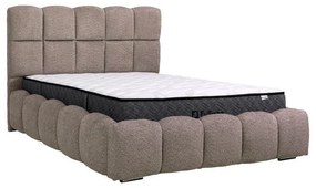 Επενδυμένο Κρεβάτι VELORA Διπλό με Ύφασμα Taupe 185x223x125εκ. 185x223x125 εκ.