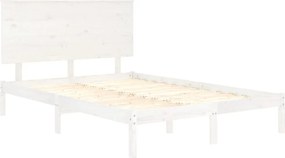 vidaXL Πλαίσιο Κρεβατιού Λευκό 120x190 εκ. Μασίφ Ξύλο Small Double