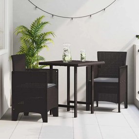 vidaXL Καρέκλα Κήπου 2 pcs Καφέ 53 x 49 x 85 εκ. PP