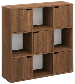 Βιβλιοθήκη Bookel pakoworld σε καρυδί απόχρωση 88.5x27.5x89.3εκ
