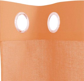 vidaXL Voile κουρτίνες με ροδέλες 2 τεμάχια Τερακότα