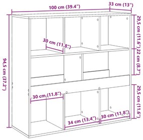 Βιβλιοθήκη/Διαχωριστικό Χώρου Μαύρο 100x33x94,5 εκ. - Μαύρο