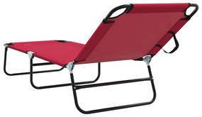 vidaXL Πτυσσόμενη Ξαπλώστρα Φορητή Κόκκινη 600D Oxford Fabric