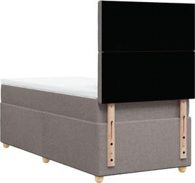 vidaXL Κρεβάτι Boxspring με Στρώμα Taupe 90x200 εκ. Υφασμάτινο