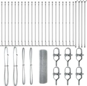 vidaXL Στύλος Περιφράξεων Ασημί 50 x 0,6 μ (19 x 19 χιλ. πλέγμα)