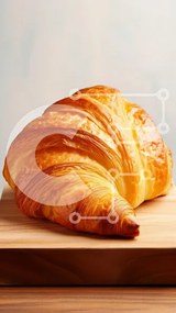 Intra Συλλεκτικό Ξύλινο Παζλ Plywood 4mm - Φρεσκοψημένο κρουασάν σε ξύλινη σανίδα Σε Ξύλινο Κουτί - Διαστάσεις: 10x10 cm – 25 κομμάτια