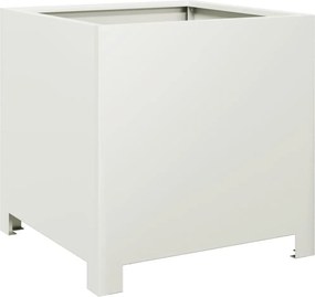 vidaXL Ζαρντινιέρα Λευκή 40 x 40 x 40 εκ. από Ατσάλι
