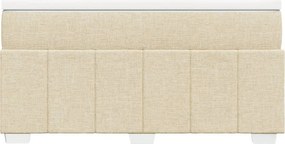 vidaXL Κρεβάτι Boxspring με Στρώμα Κρεμ 140x200 εκ. Υφασμάτινο