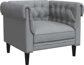 vidaXL Πολυθρόνα Chesterfield Ανοιχτό Γκρι Υφασμάτινη